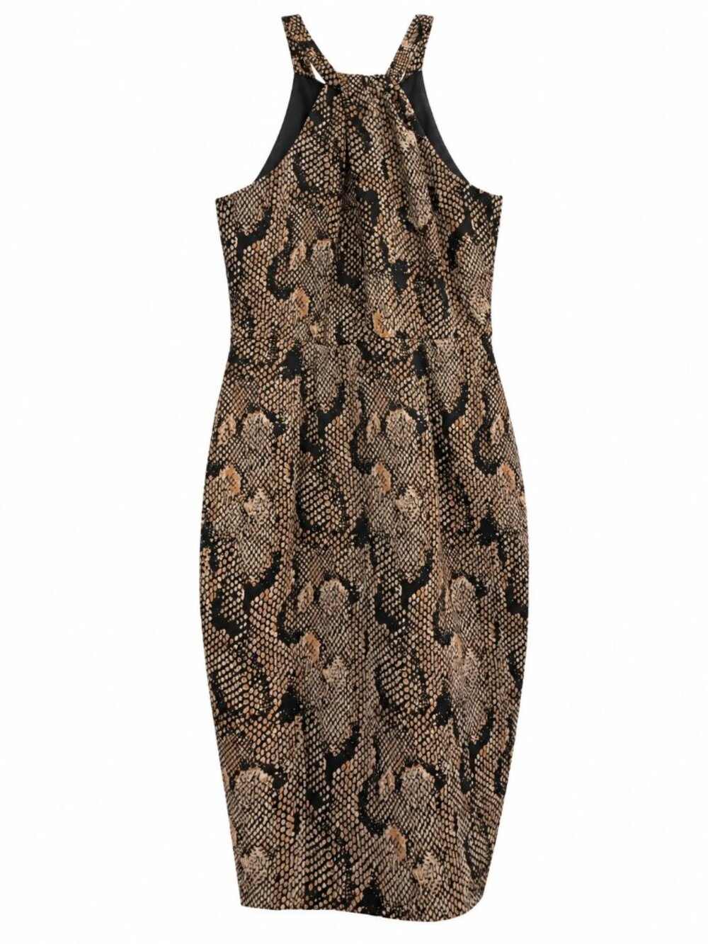 H&M Snakeskin Print Halter Midi Dress – Size 6